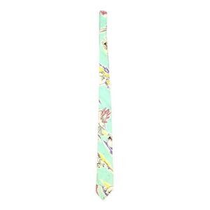 Vintage Bon Homme Stegosaurus Dinosaurs Novelty Necktie Light‎ Blue Comic Retro